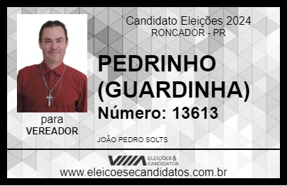 Candidato PEDRINHO (GUARDINHA) 2024 - RONCADOR - Eleições