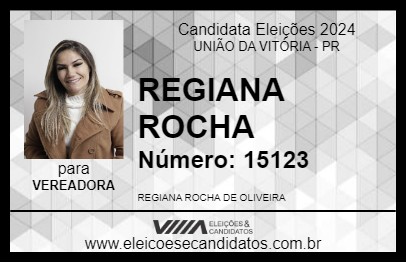 Candidato REGIANA ROCHA 2024 - UNIÃO DA VITÓRIA - Eleições