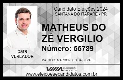 Candidato MATHEUS DO ZÉ VERGILIO 2024 - SANTANA DO ITARARÉ - Eleições