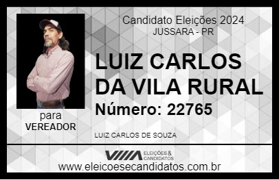 Candidato LUIZ CARLOS DA VILA RURAL 2024 - JUSSARA - Eleições