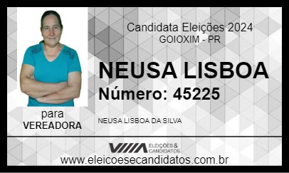 Candidato NEUSA LISBOA 2024 - GOIOXIM - Eleições