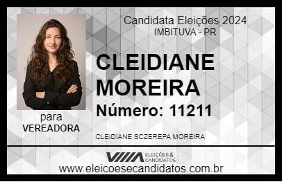 Candidato CLEIDIANE MOREIRA 2024 - IMBITUVA - Eleições