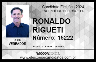 Candidato RONALDO RIGUETI 2024 - ENGENHEIRO BELTRÃO - Eleições