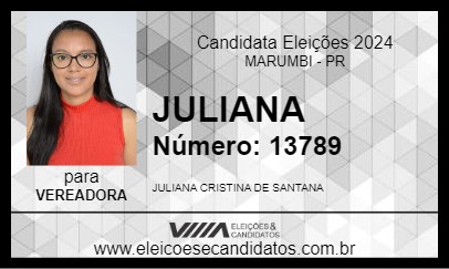 Candidato JULIANA 2024 - MARUMBI - Eleições