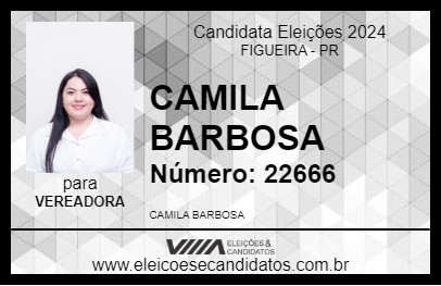 Candidato CAMILA BARBOSA 2024 - FIGUEIRA - Eleições