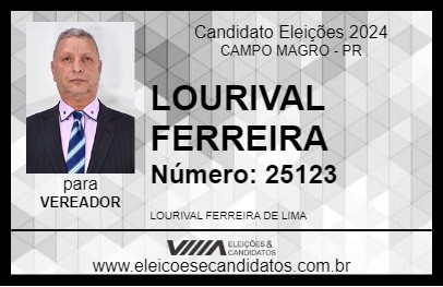 Candidato LOURIVAL FERREIRA 2024 - CAMPO MAGRO - Eleições