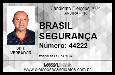 Candidato BRASIL SEGURANÇA 2024 - ANDIRÁ - Eleições