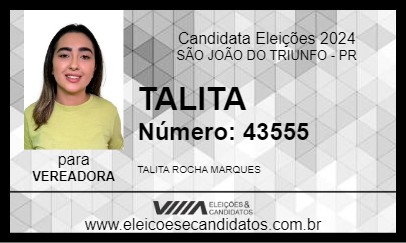 Candidato TALITA 2024 - SÃO JOÃO DO TRIUNFO - Eleições