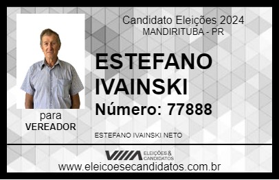 Candidato ESTEFANO IVAINSKI 2024 - MANDIRITUBA - Eleições