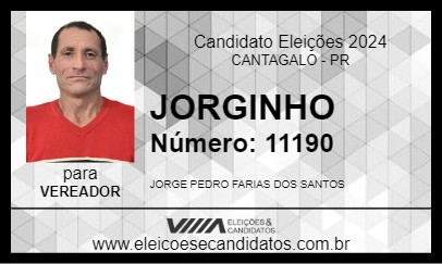 Candidato JORGINHO 2024 - CANTAGALO - Eleições