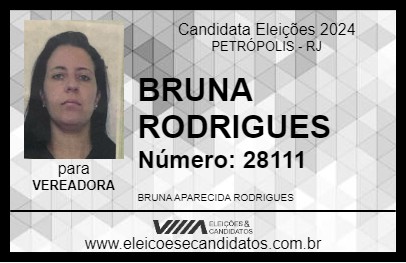 Candidato BRUNA RODRIGUES 2024 - PETRÓPOLIS - Eleições