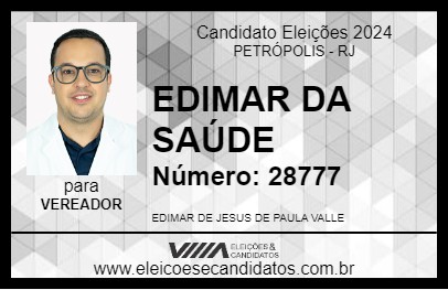 Candidato EDIMAR DA SAÚDE 2024 - PETRÓPOLIS - Eleições