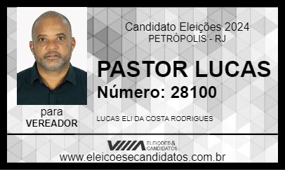 Candidato PASTOR LUCAS 2024 - PETRÓPOLIS - Eleições