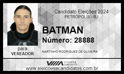 Candidato MARTINHO BATMAN 2024 - PETRÓPOLIS - Eleições