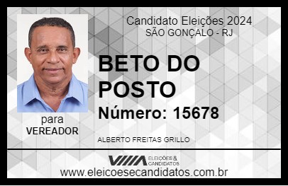 Candidato BETO DO POSTO 2024 - SÃO GONÇALO - Eleições