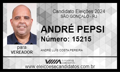 Candidato ANDRÉ PEPSI 2024 - SÃO GONÇALO - Eleições