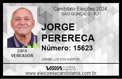 Candidato JORGE PERERECA 2024 - SÃO GONÇALO - Eleições