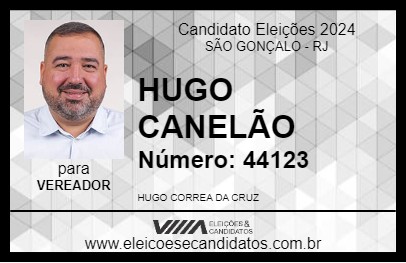 Candidato HUGO CANELÃO 2024 - SÃO GONÇALO - Eleições