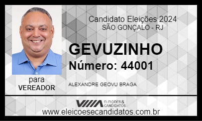 Candidato GEVUZINHO 2024 - SÃO GONÇALO - Eleições