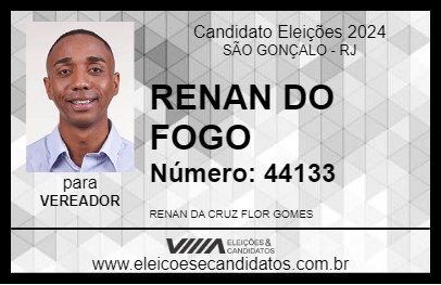 Candidato RENAN DO FOGO 2024 - SÃO GONÇALO - Eleições