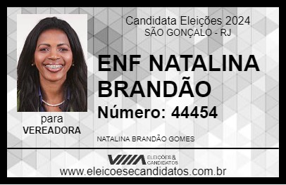 Candidato ENF NATALINA BRANDÃO 2024 - SÃO GONÇALO - Eleições