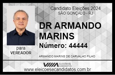 Candidato DR ARMANDO MARINS 2024 - SÃO GONÇALO - Eleições