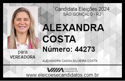 Candidato ALEXANDRA COSTA 2024 - SÃO GONÇALO - Eleições