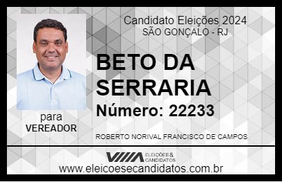 Candidato BETO DA SERRARIA 2024 - SÃO GONÇALO - Eleições