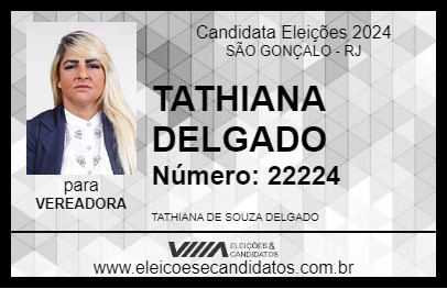 Candidato TATHIANA DELGADO 2024 - SÃO GONÇALO - Eleições