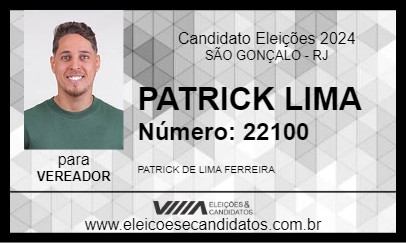 Candidato PATRICK LIMA 2024 - SÃO GONÇALO - Eleições