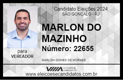 Candidato MARLON DO MAZINHO 2024 - SÃO GONÇALO - Eleições