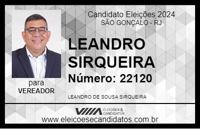 Candidato LEANDRO SIRQUEIRA 2024 - SÃO GONÇALO - Eleições