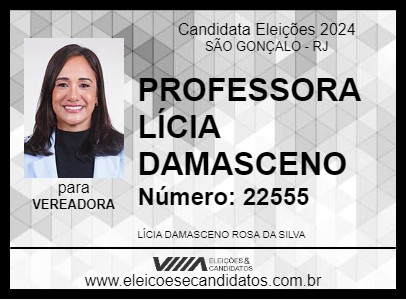 Candidato PROFESSORA LÍCIA DAMASCENO 2024 - SÃO GONÇALO - Eleições