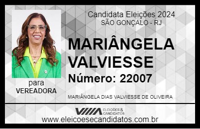 Candidato MARIÂNGELA VALVIESSE 2024 - SÃO GONÇALO - Eleições