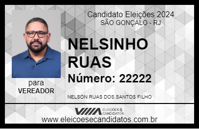 Candidato NELSINHO RUAS 2024 - SÃO GONÇALO - Eleições