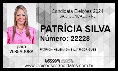 Candidato PATRÍCIA SILVA 2024 - SÃO GONÇALO - Eleições