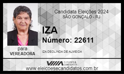 Candidato IZA 2024 - SÃO GONÇALO - Eleições