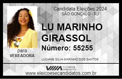 Candidato LU MARINHO GIRASSOL 2024 - SÃO GONÇALO - Eleições