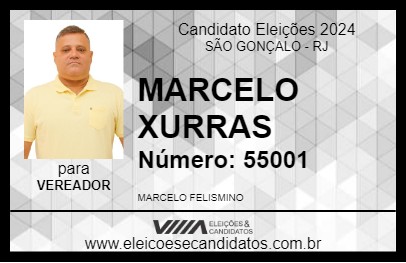 Candidato MARCELO XURRAS 2024 - SÃO GONÇALO - Eleições