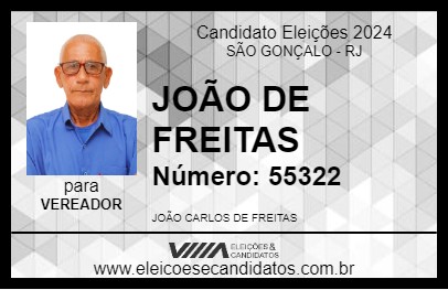 Candidato JOÃO DE FREITAS 2024 - SÃO GONÇALO - Eleições