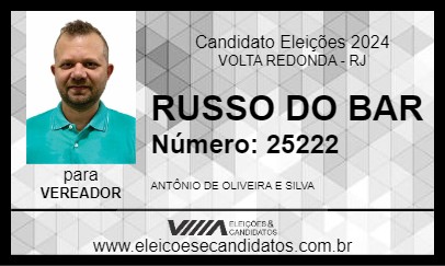 Candidato RUSSO DO BAR 2024 - VOLTA REDONDA - Eleições