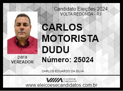 Candidato CARLOS MOTORISTA DUDU 2024 - VOLTA REDONDA - Eleições