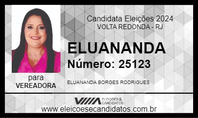 Candidato ELUANANDA 2024 - VOLTA REDONDA - Eleições