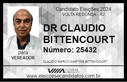 Candidato DR CLAUDIO BITTENCOURT 2024 - VOLTA REDONDA - Eleições