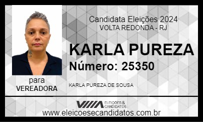 Candidato KARLA PUREZA 2024 - VOLTA REDONDA - Eleições