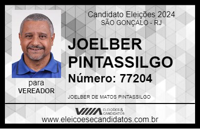 Candidato JOELBER PINTASSILGO 2024 - SÃO GONÇALO - Eleições