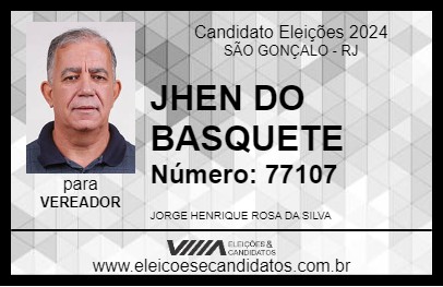 Candidato JHEN DO BASQUETE 2024 - SÃO GONÇALO - Eleições