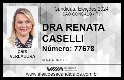 Candidato DRA RENATA CASELLI 2024 - SÃO GONÇALO - Eleições