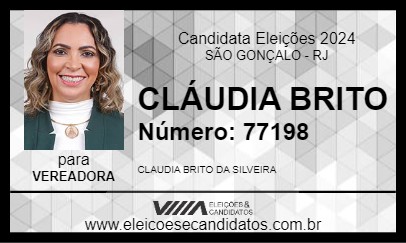 Candidato CLÁUDIA BRITO 2024 - SÃO GONÇALO - Eleições