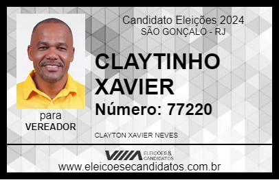 Candidato CLAYTINHO XAVIER 2024 - SÃO GONÇALO - Eleições